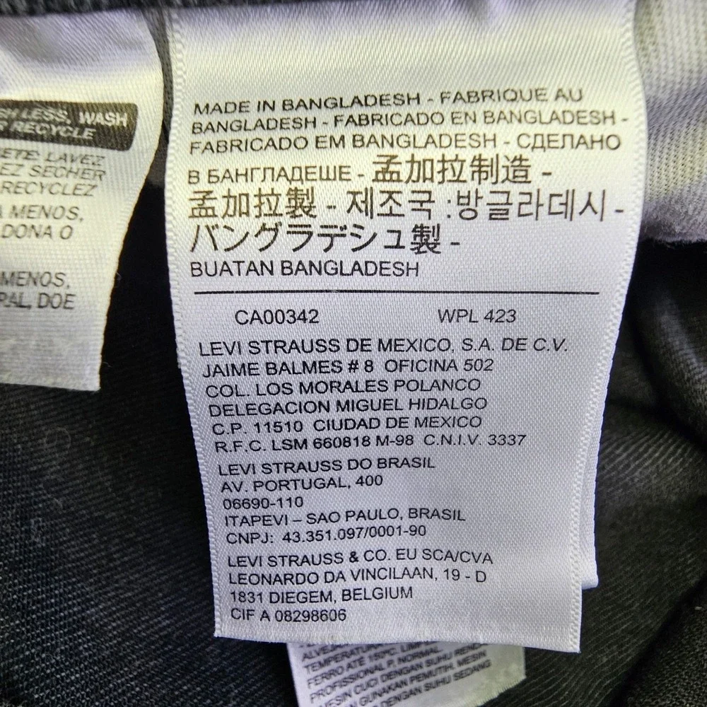 Levis 541 Athletic Taper Mens Jeans 46x29 Dark Gray Charcoal Stretch 187570019